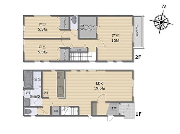 【3LDK】家具を配置しても空間にゆとりが生まれる１９帖超えのLDK♪
キッチン横のパントリー＋水回り集中設計で家事導線がスムーズ♪
広々１０帖の主寝室には、大容量のWICを完備♪ご夫婦での使い分けもできます！