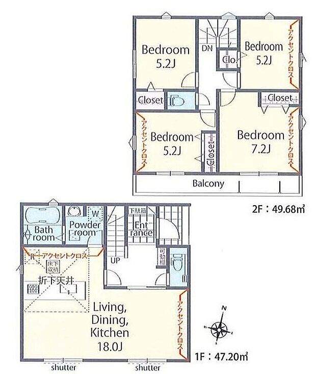 【4LDK】LDKは広々18帖、人気の対面式キッチン採用!
水回りを集約、効率的な家事動線☆
全居室2面採光&収納完備しております♪
2部屋より出入り可能、ワイドバルコニー☆