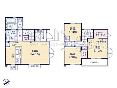 LDKは１４．６２帖、人気の対面式キッチン＆リビングイン階段☆
水回りを集約させた、効率的な家事動線♪
全居室２面採光＆収納完備！ウォークインクローゼット＆小屋裏収納あり！
ワイドバルコニー♪ 