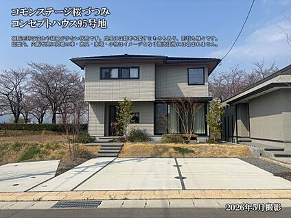 「荒川桜づつみ河川公園」の桜を望む家
