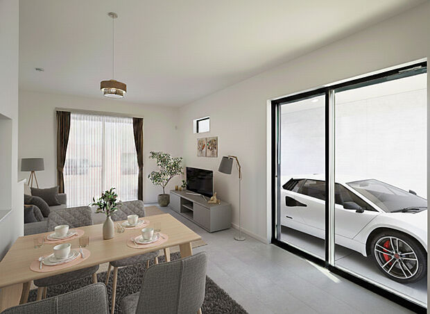 LDK(15号棟)家族の様子が分かりながらも個人の空間が保てる程よい距離感のLDK。※家具はCG合成のためイメージの為実際と異なる場合があります