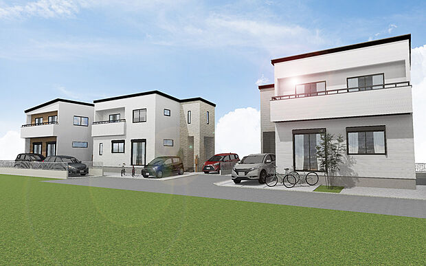 連棟　完成イメージパース　※イメージの為実際と異なる場合があります。分譲済み住戸を含みます。