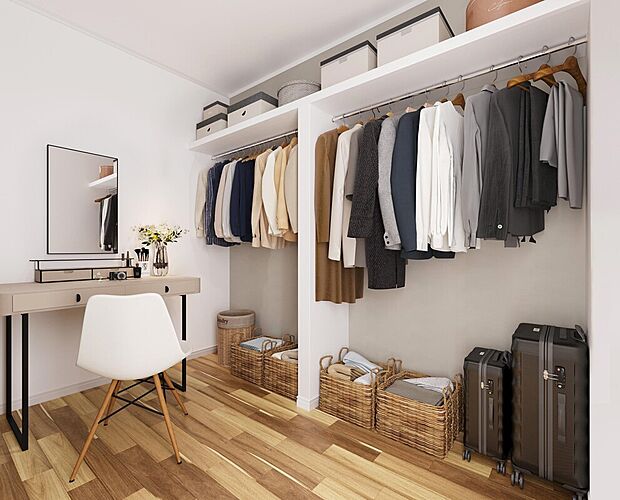 【WIC（イメージパース）】季節ものの家電や衣類をたっぷり収納できます。※イメージの為実際と異なる場合があります。号棟により異なります。