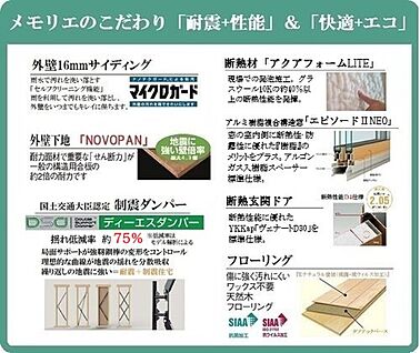 Memorieこだわり「耐震+性能」＆「快適+エコ」