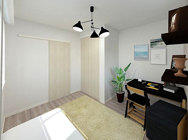 【【イメージパース】】洋室にはクローゼットがしっかりあるので、お部屋の中を散らかさずに済むのが魅力です。