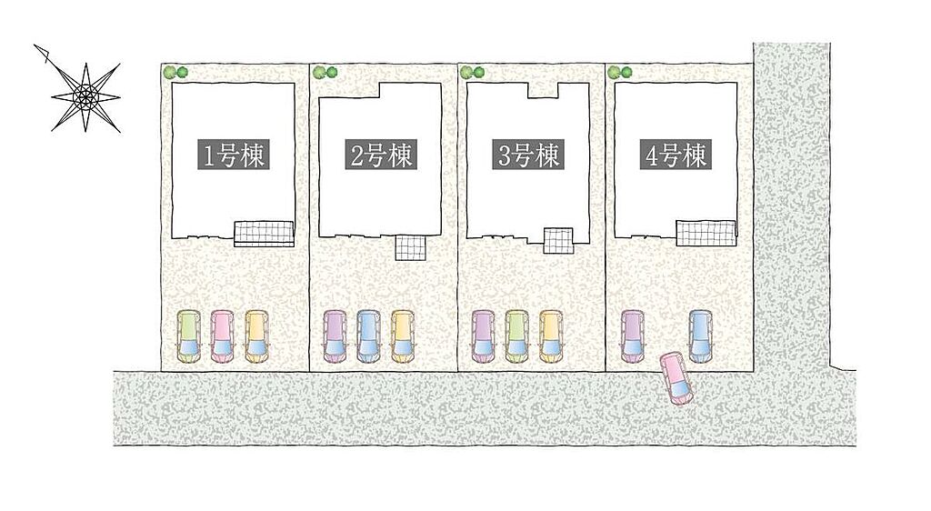 全4区画！！駐車もラクラク3台可能！！