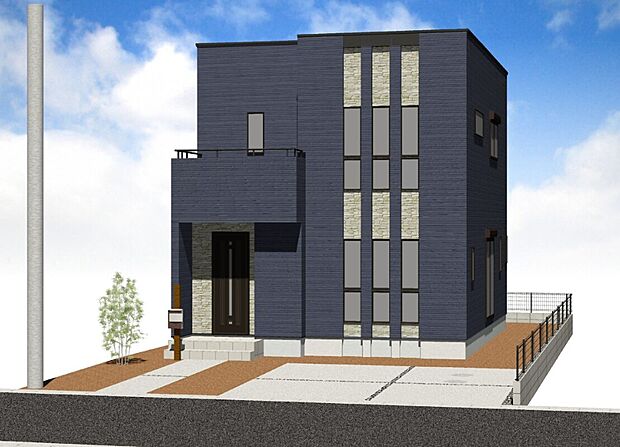 【2号地】外構イメージ図（実際の仕上がりとは外観・色味が異なる場合があります。）