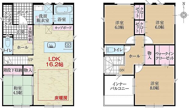 【タマタウン一宮奥町 1号棟】間取