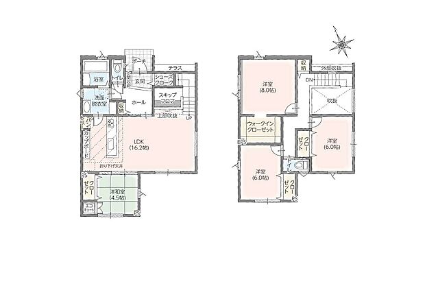 【4LDK】４人家族で住み心地が良い間取りです。