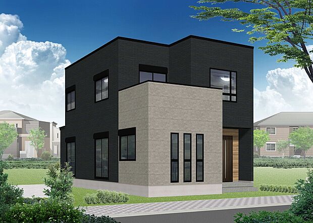 【2号地】【2号地完成予想図】
6.0帖のワイドバルコニーを設置した開放感溢れる邸宅。機能的かつスムーズな回遊導線で家事の効率もUP!広々19.0帖の明るいLDKで心地の良い暮らしを!