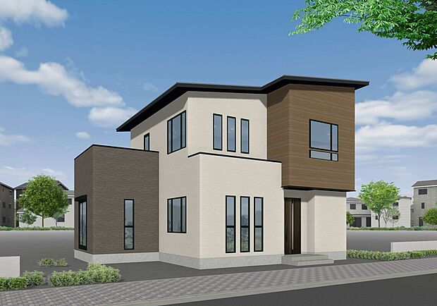 【4号地】【4号地完成予想図】
南東面に6.0帖のワイドバルコニーを完備♪気持ちのいいお洗濯はもちろん、机や椅子を置いてカフェテラスとして楽しんだりペットと遊んだりなど多目的にご利用いただけます。