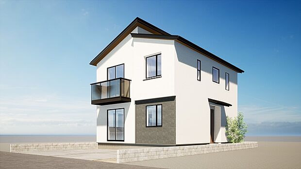 【参考プラン(3)外観パース】この外観パースは参考で、お客様が自由に決定する事ができます。