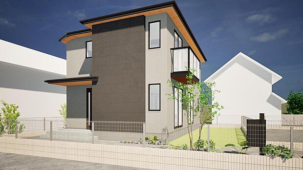 【建物プラン例（B区画）/4LDK+WIC】B区画は旗竿地のためプライバシー性の高いプランが建築可能。南面に芝生の庭を設け、安全に外遊びをさせてあげることができます。