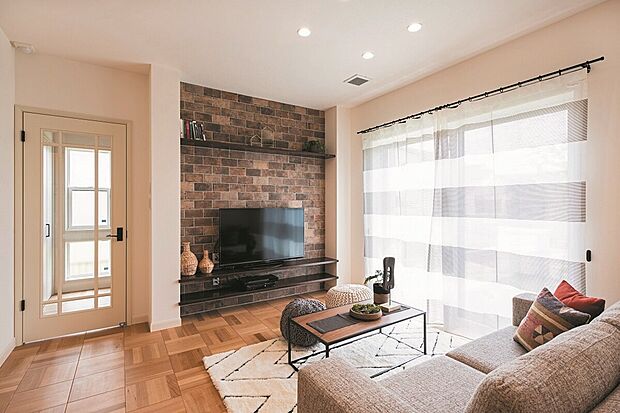 【リビング】寛ぎと暖かみのあるオシャレなインテリア。