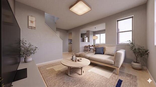 【建物プラン例（パース・内観）】※掲載の内観パースは、イメージに一部生成AIによる加工を施したものであり、実際とは異なる場合があります。また、家具・調度品や植栽等は販売価格に含まれておりません。※1
