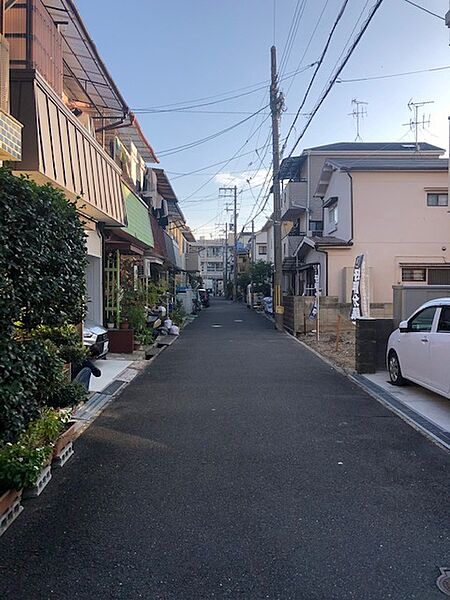 前面道路（北から南を見たところ）