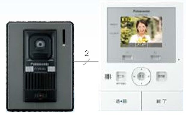 【【TVモニター付インターホン】】来訪者が訪ねてきた際の玄関子機は、LEDライトを搭載し夜でも見やすく、モニター親機・ワイヤレスモニター子機でカラー映像にて来客を確認出来ます。自動録画機能付きなので不在時も安心です。