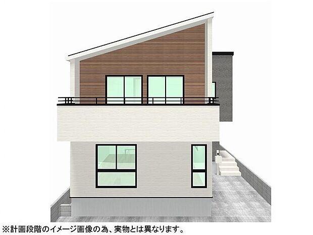 木目調のアクセントとシャープなフォルムが目を引く、デザイン性の高いモダンな住まいです♪