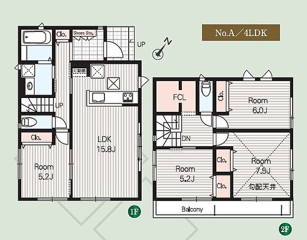 (A号棟)、価格4380万円、4LDK、土地面積143.08m2、建物面積101.02m2