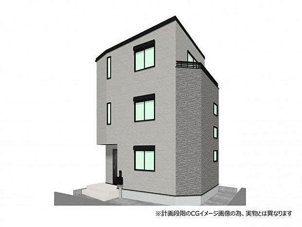 【外観完成イメージ】永大グループ施工住宅◆街並みに美しく映えるスタイリッシュなファサード!食洗機や浴室乾燥機といった家事をスマートにする設備装備!
