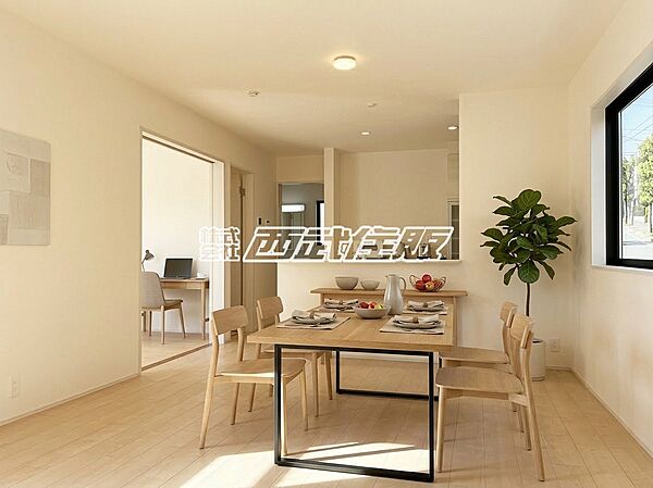 【リビング】インテリアの映える広々としたリビング。（家具はCGです）