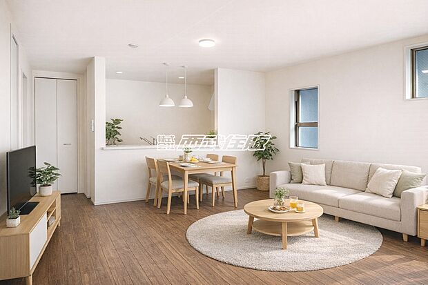 【リビング】インテリアの映える広々としたリビング。(家具はCGです)