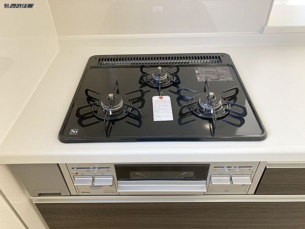 【非公開】【3口ガスコンロ】 お料理がはかどりそうですね!グリルもついています。同仕様写真