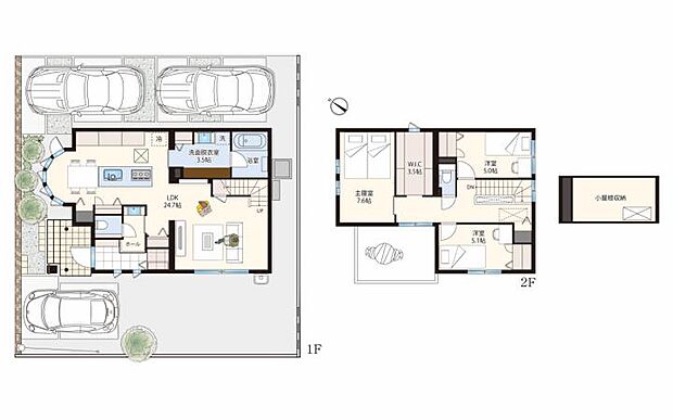 【3LDK】<16号地分譲住宅 間取り図>無駄のない動線で、暮らしやすさを重視した間取りです。たっぷり用意された収納で家の中がスッキリと片付き、家族みんなが心地よい空間をもたらしてくれます。