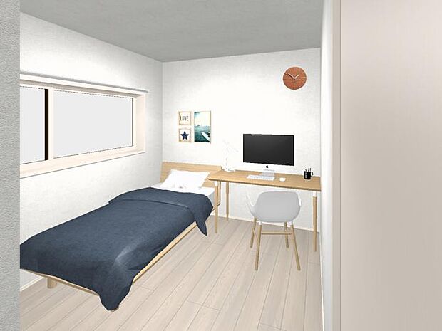 【洋室】＜5号地分譲住宅リビング＞子供室にも趣味の部屋にも、フレキシブルに利用できる洋室を２室ご用意しています。※イメージパース