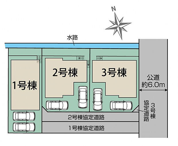愛西市須依町前田面3棟 区画図
