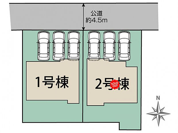 島市良王町2丁目2棟 区画図