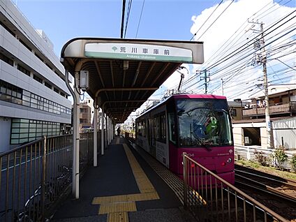 都電荒川線「荒川車庫前」駅 640m