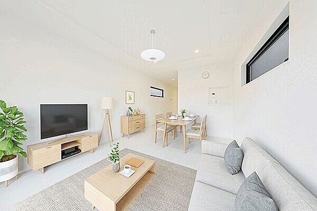 【リビング】※実際の写真にCGによる家具のイメージを追加しております。家具等の調度品は価格に含まれておりません。