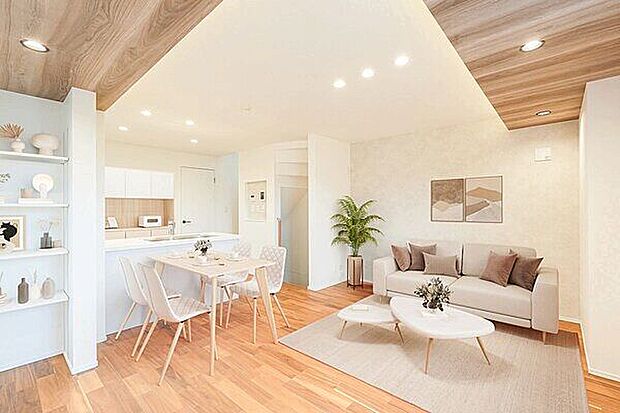 【リビング】※実際の写真にCGによる家具のイメージを追加しております。家具等の調度品は価格に含まれておりません。