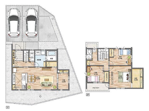 リビング横に使い勝手の良い居室を設けた住まい。リビングには収納スペースも設置しました。