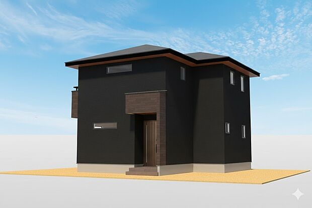 【【No.14】完成予想外観】【駐車場3台】各所に収納を設けた使いやすい住まい。庭付きで外遊びやガーデニングにも◎(※画像はイメージです。実際のものとは多少異なる場合がございます。)