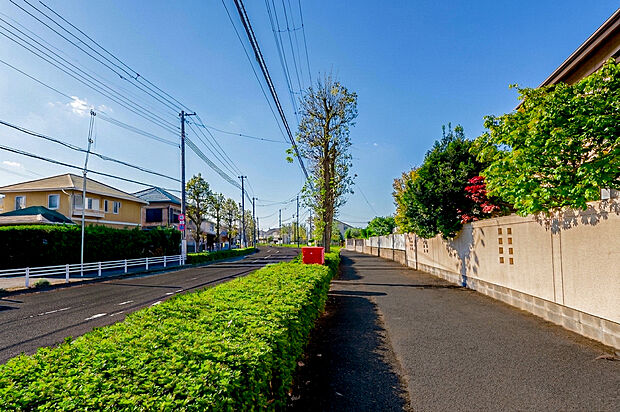 【現地周辺写真】
一種低層ならではの落ち着いた環境で、車の通行量は比較的少なく、静かに過ごせるエリアです。