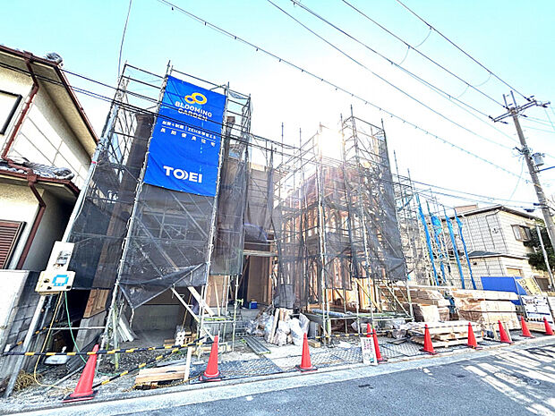 上棟写真　全棟『長期優良住宅』取得！100年住める家と呼ばれていて、耐震性や省エネルギー性、劣化のしにくさ、維持管理の容易性等に優れています！