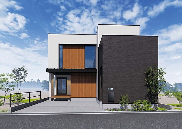 外観パース
シンプルと美しさを両立させた外観。住まい手一人ひとりの為に設計されたオンリーワンデザイン。