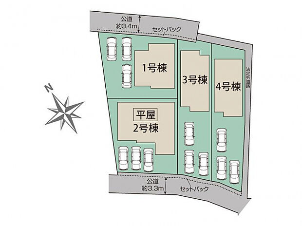 江南市江森町西4棟 区画図