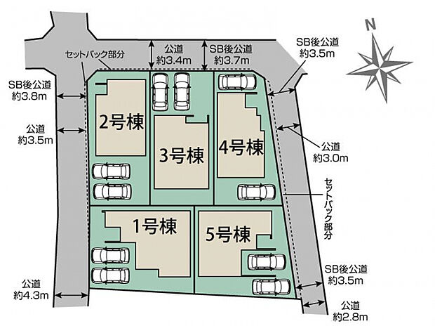 北名古屋市六ツ師中屋敷5棟 区画図