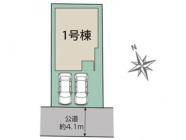 愛西市北一色町北田面2期1棟 区画図