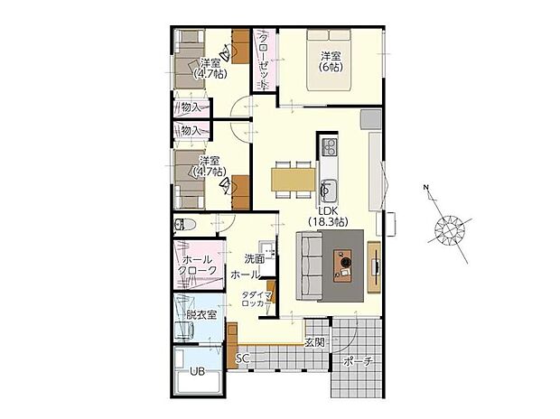 (1号地)、価格3733万円、3LDK、土地面積208.44m2、建物面積84.46m2 