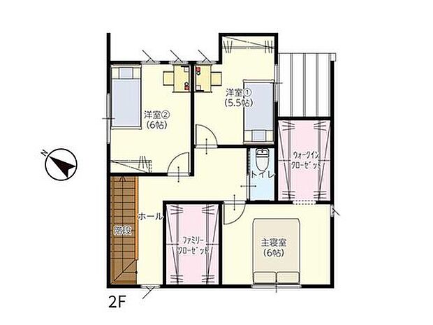 【3LDK】2F間取り