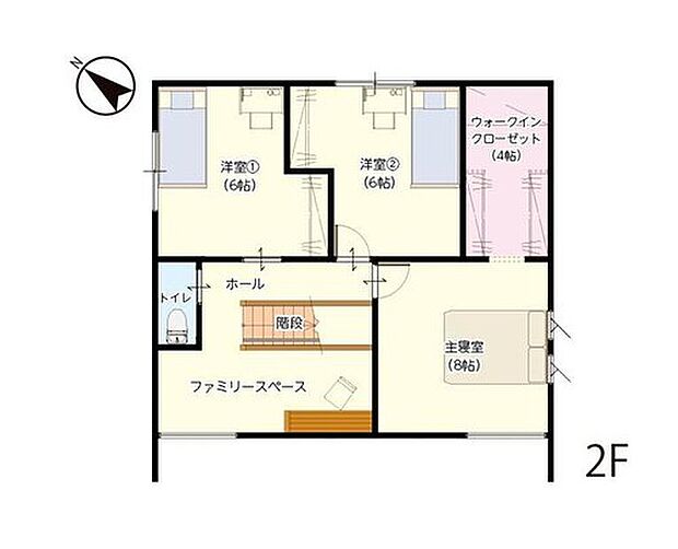 【3LDK】2階【18帖LDKと充実動線】18帖の広々LDKに独立したランドリールーム。2階のファミリースペースや4帖WICなど、子育て世代の「欲しい」が詰まった家事ラクな間取りです。