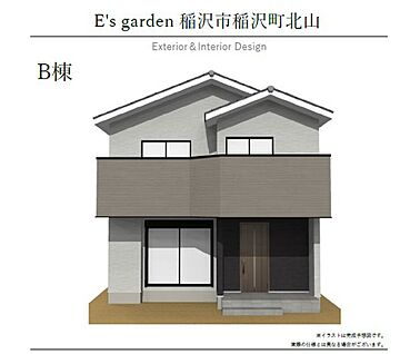【B棟　外観パース】