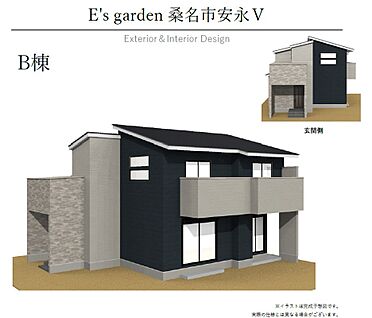 【B棟　外観パース】