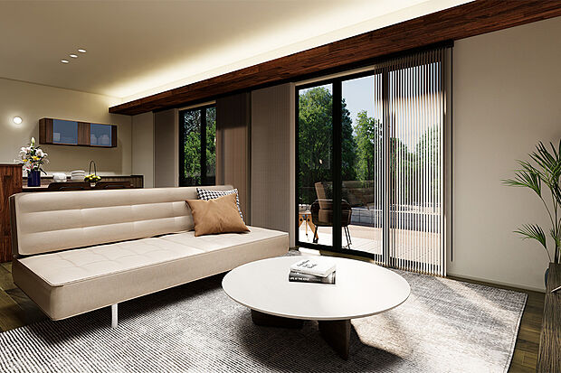 【ダイニング|毎日の家事を楽しく!キッチン横ダイニング♪】キッチン横にダイニングを配置することで、家事動線が短縮され、家族とのコミュニケーションが取りやすくなります!/7号地建物プラン例