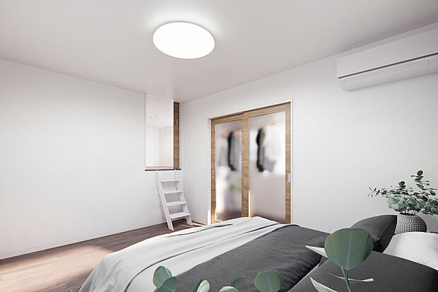 【ロフト｜衣類以外の収納もお任せください♪】ロフトは、収納スペースを確保しつつ、広々空間を実現してくれます♪書斎やキッズスペースとしてもお使いいただけます◎/2号地建物プラン例