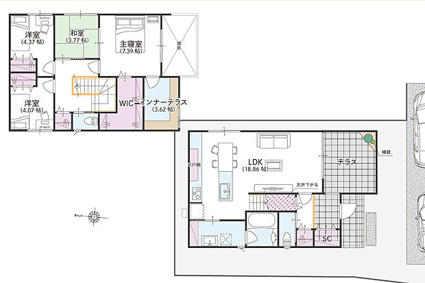 プラン建物面積「110m2」
プラン間取り「4LDK+S」
プラン建物価格「2550万円」